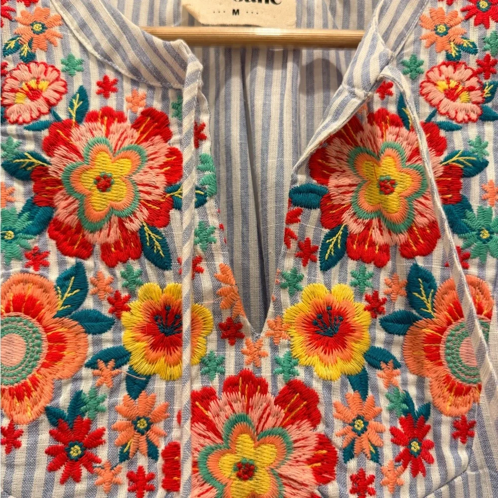 Savanna Jane Blue and White Striped Blouse - Picture 8 of 8